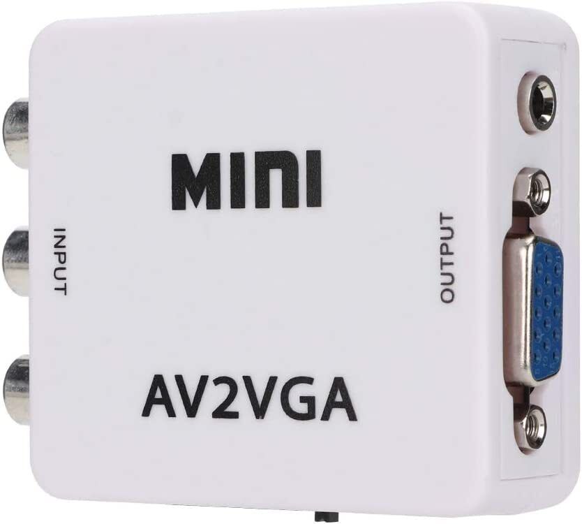 Video Converter, 480P Mini AV to VGA Adapter, Composite TV Set-Top Box Audio... 