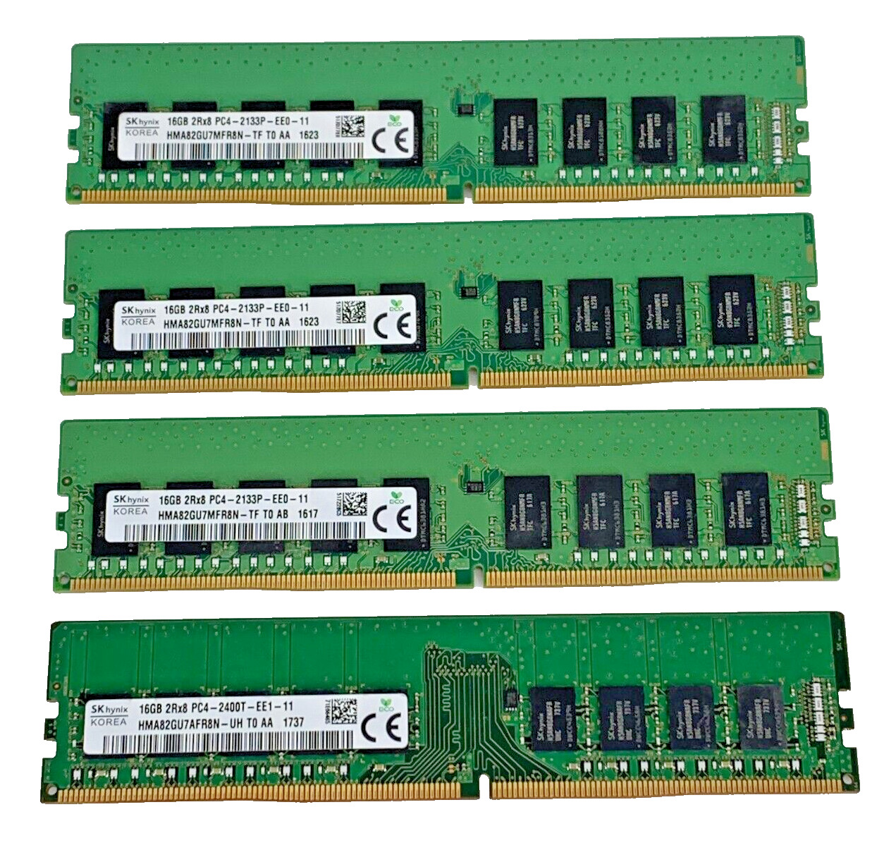 (Mixed Lot) SK Hynix 16GB ECC RAM DDR4 2Rx16 PC4-2133P and 2400T (64GB Total)