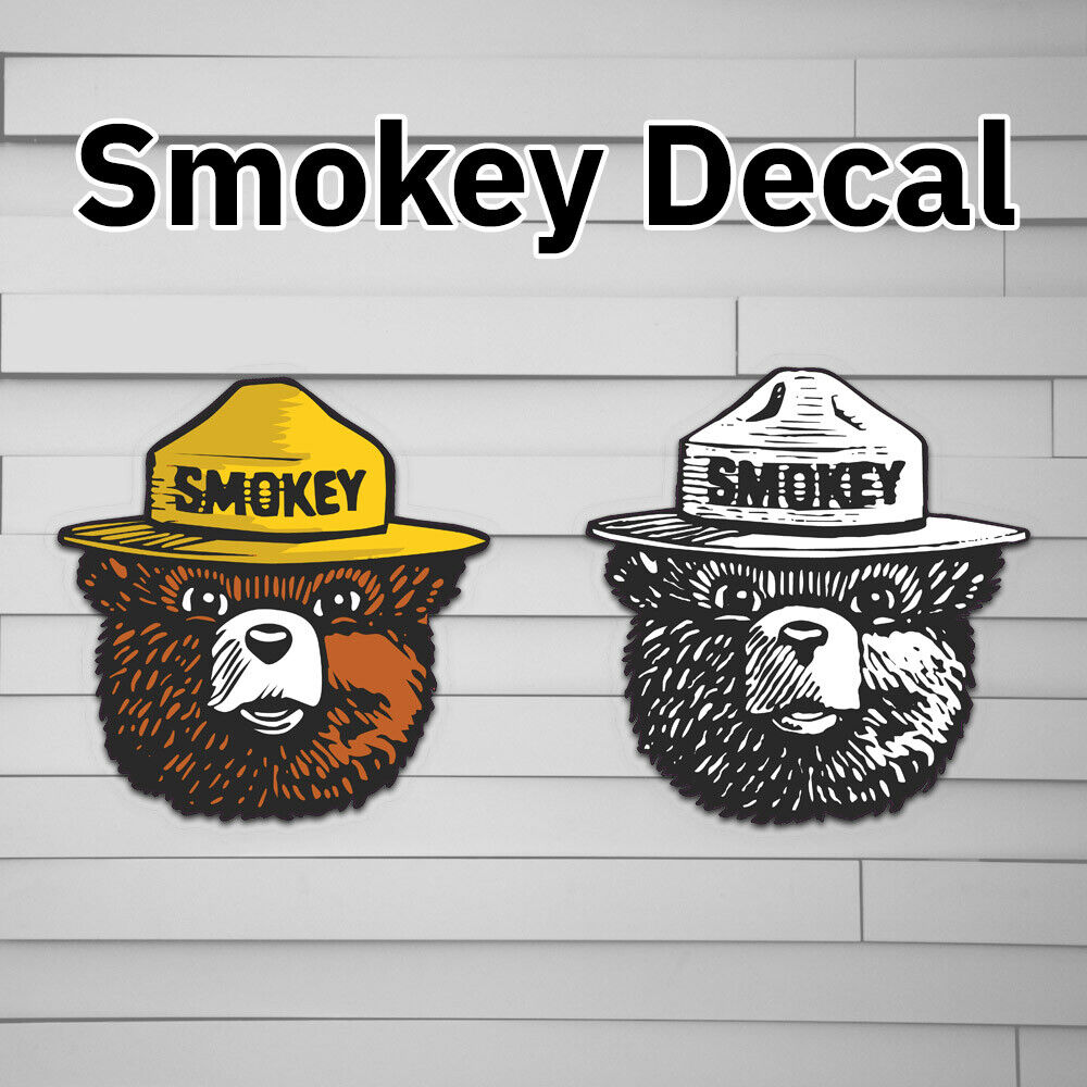 Smokey Bear Decal (sticker for Car laptop window tumbler water bottle) Logo fire