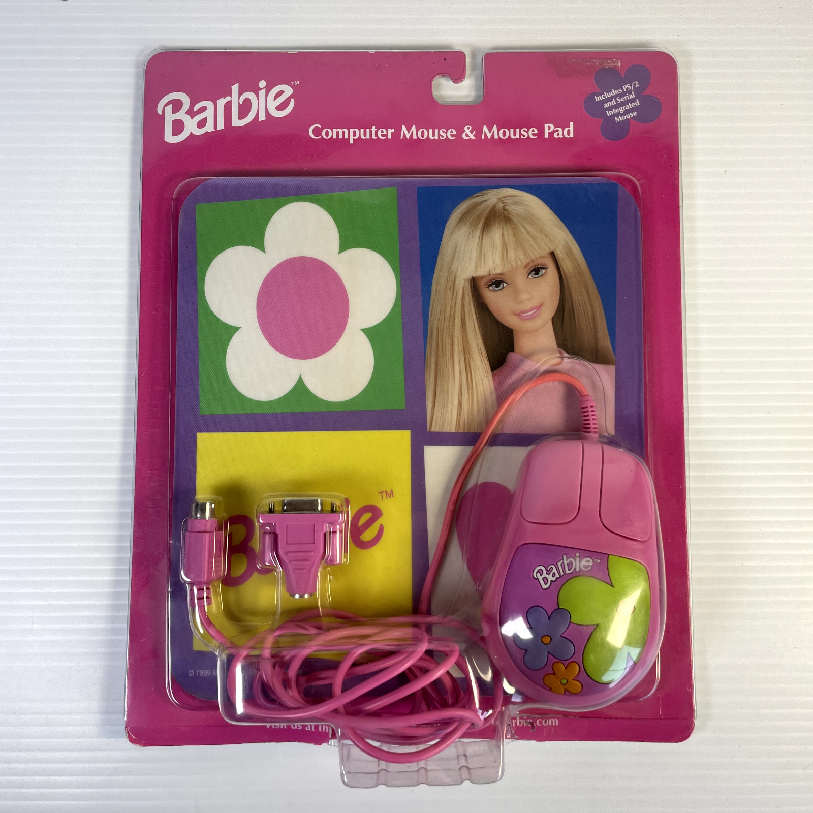 Vintage 1999 Barbie Computer Mouse & Mouse Pad Playworks