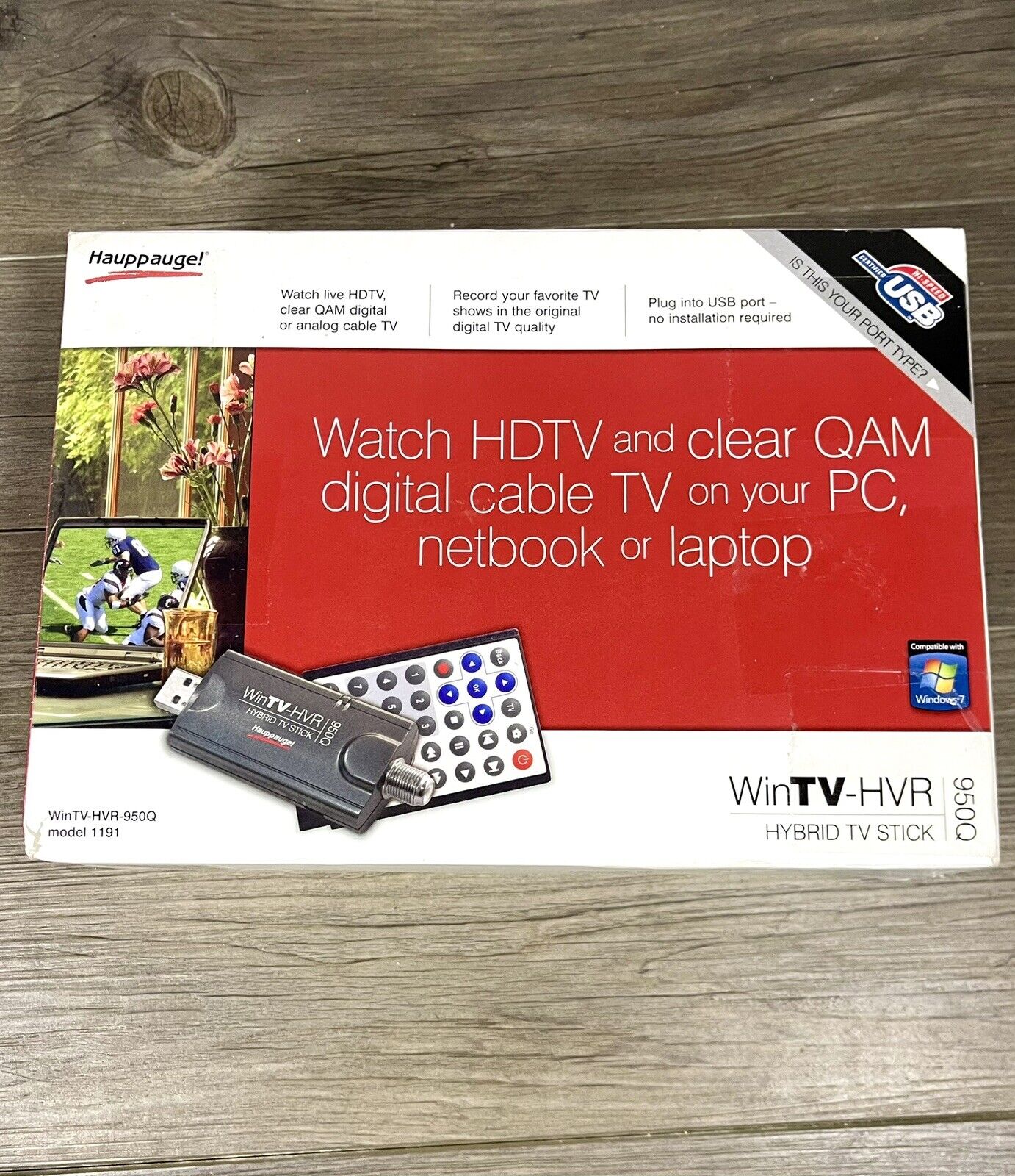 Hauppauge WinTV-HVR-950Q USB TV Stick Tuner HDTV Digital Analog Cable Model 1191