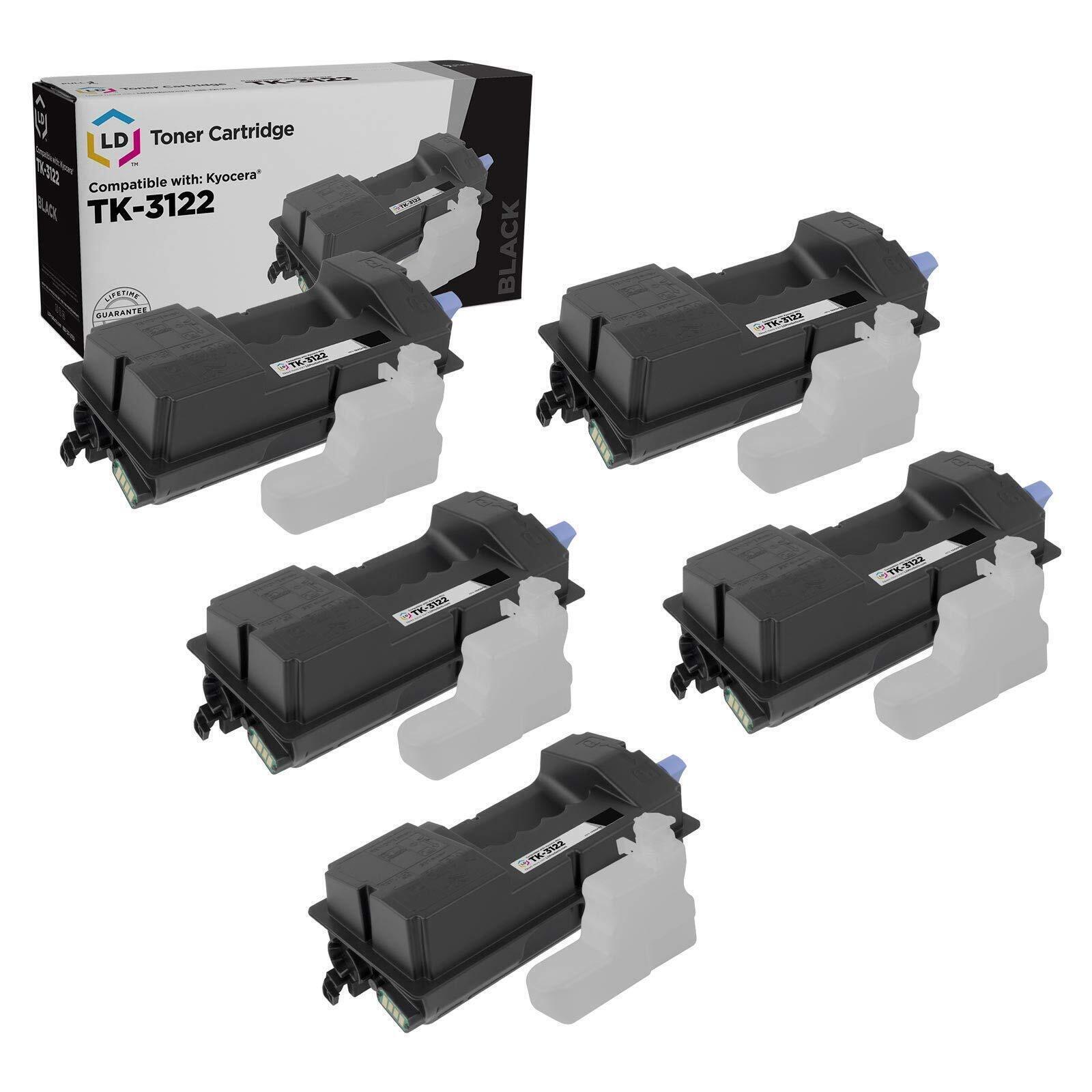 LD Set of 5 Comp Kyocera-Mita Black TK-3122 / 1T02L10US0 Toner FS-4200DN