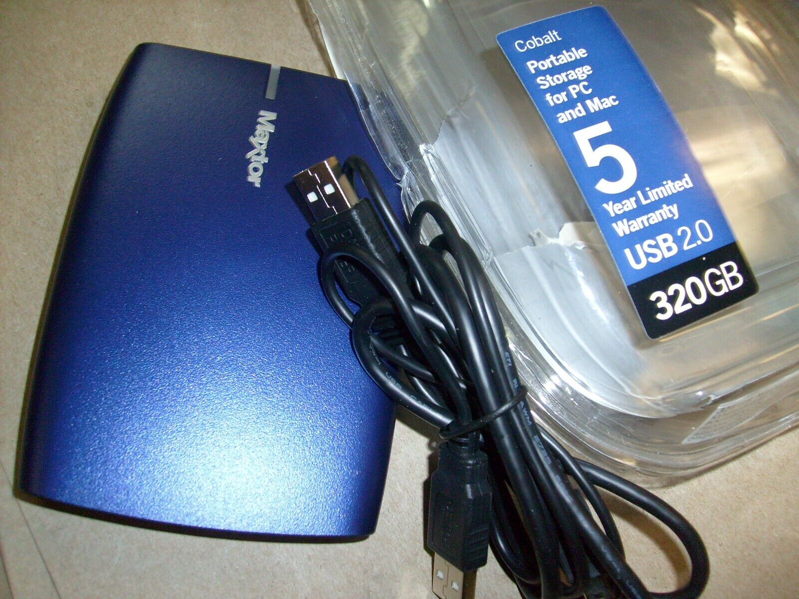 MAXTOR USB Portable Drive USB 2.0  320gb  Cobalt blue 