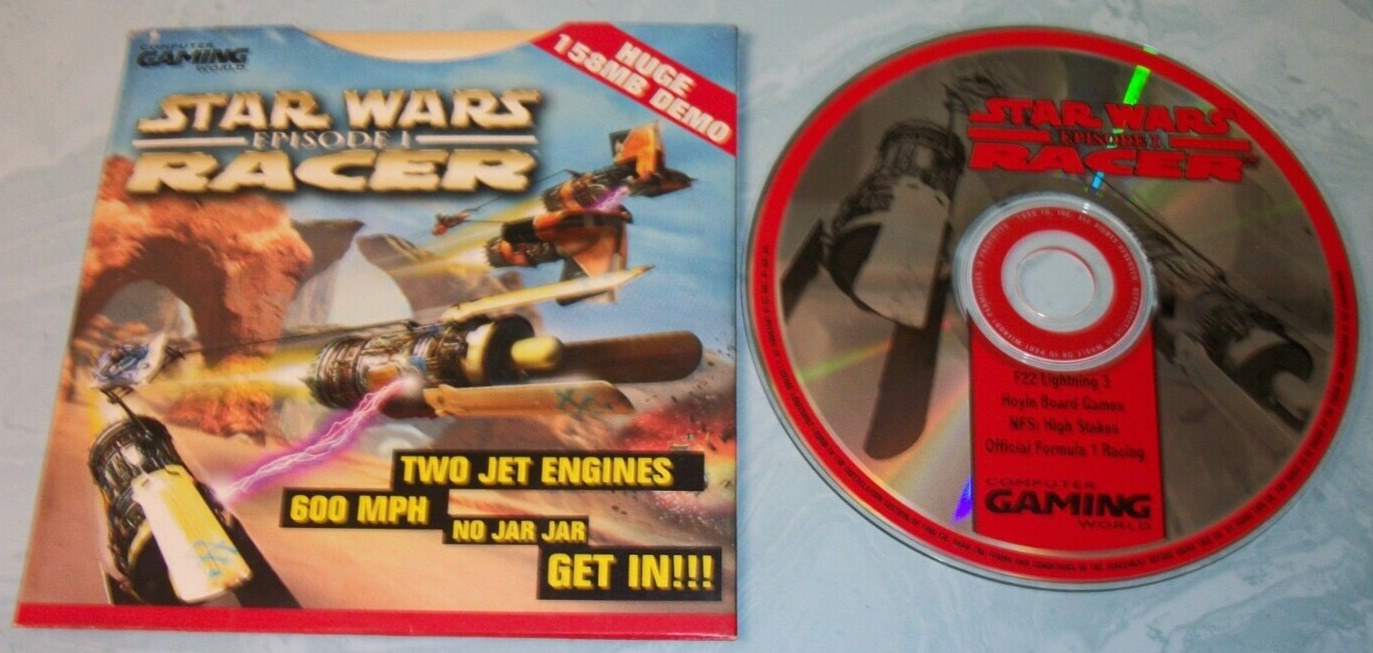 RARE: Star Wars Episode I Racer Demo (PC CD-ROM, Windows 95/98) VGC