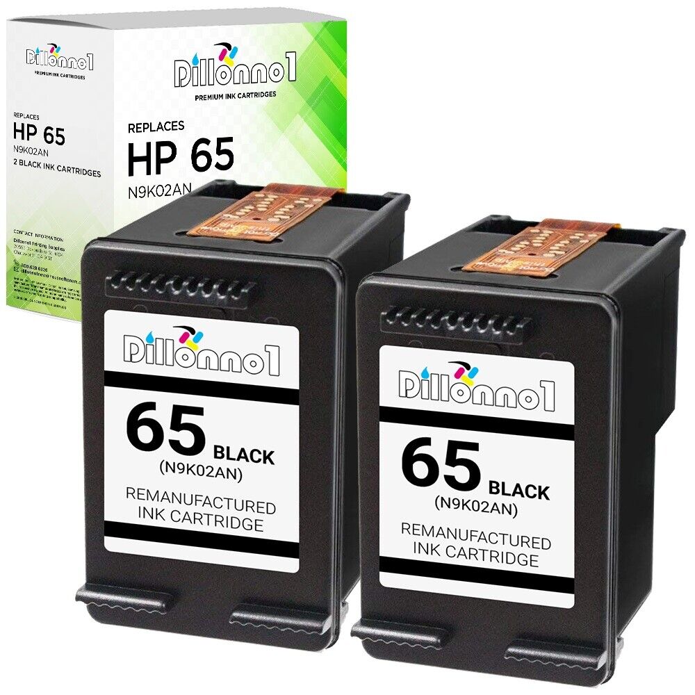 2PK For HP 65 Black Ink for Deskjet 2600 3700 Series Envy 5000 Series