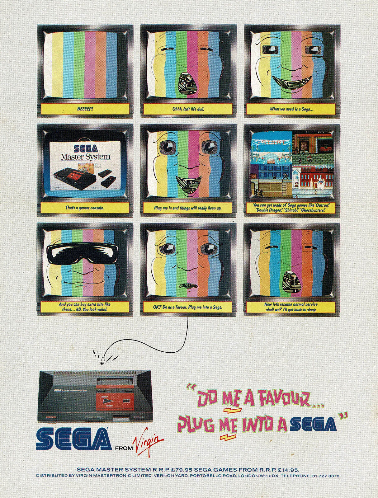Vintage Sega Master System Game Console Computer Promo Print Ad 1980s Original