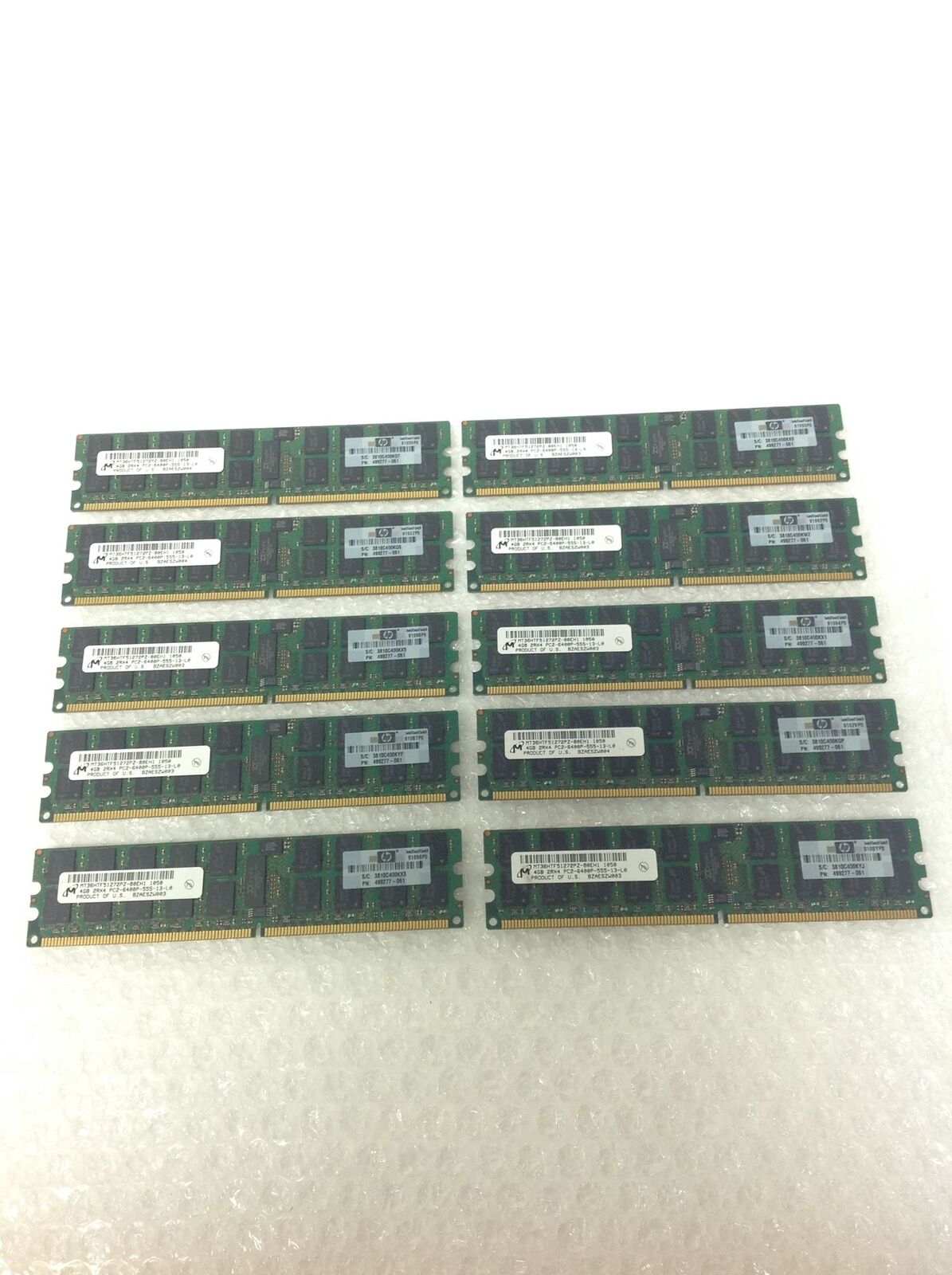 8x MICRON HP MT36HTF51272PZ-80EH1 32GB(8x4GB) 2Rx4 PC2-6400P Server Ram WORKING