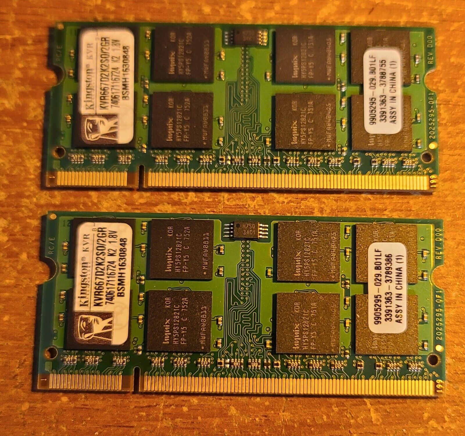 2 X 1GB KINGSTON DDR2-667 PC2-5300 SODIMM MEMORY RAM KVR667D2K2S0/2GR 2GB Kit