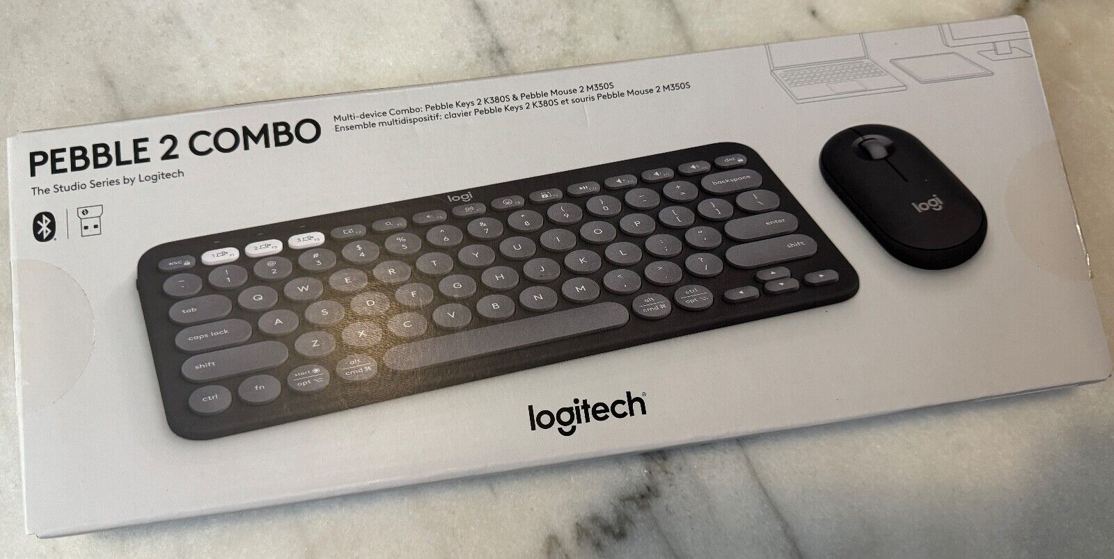 Logitech Pebble 2 Combo Compact Wireless Keyboard & Mouse 920-012061 - SEALED