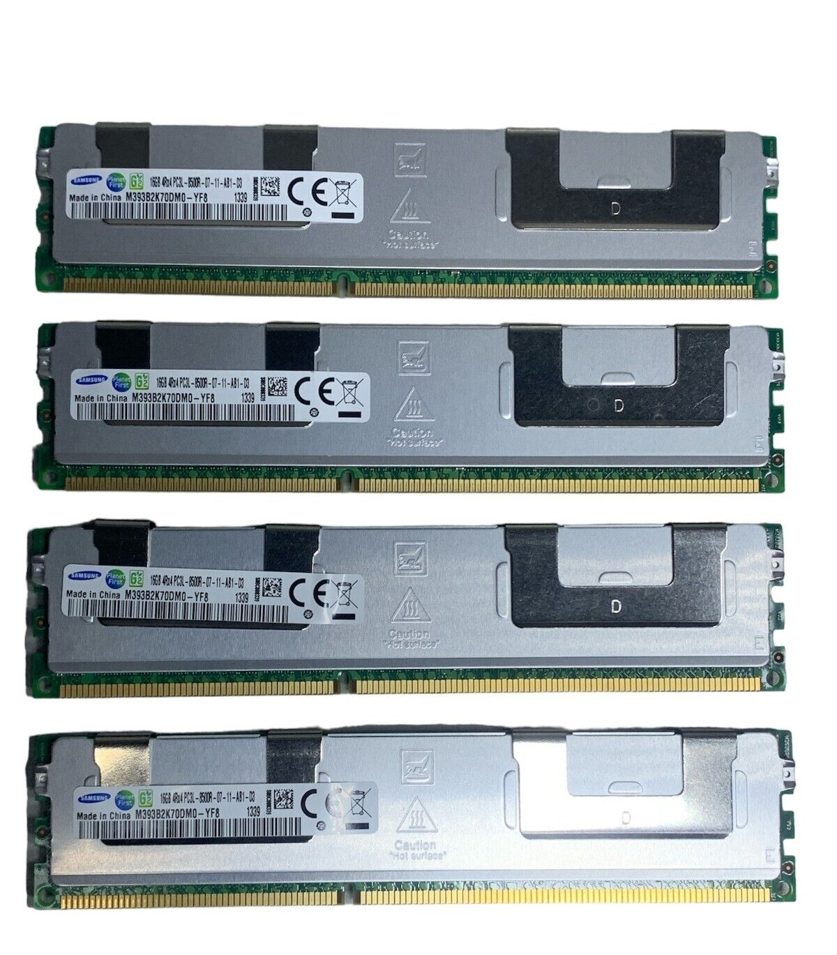 Lot of 4 Samsung 16GB 4Rx4 PC3L-8500R DDR3-1066 1.35V ECC Server Memory (64GB)