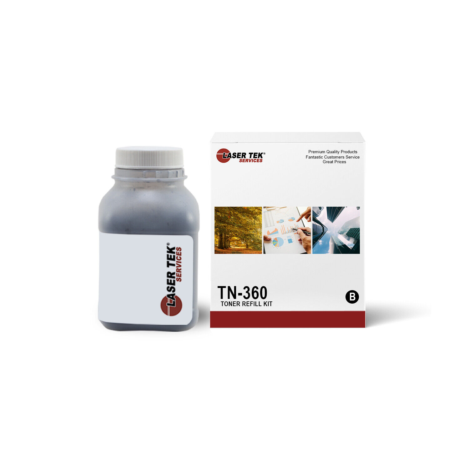 LTS TN360 Black Toner Refill Kit Compatible for Brother HL-2140 2150N, MFC7440N