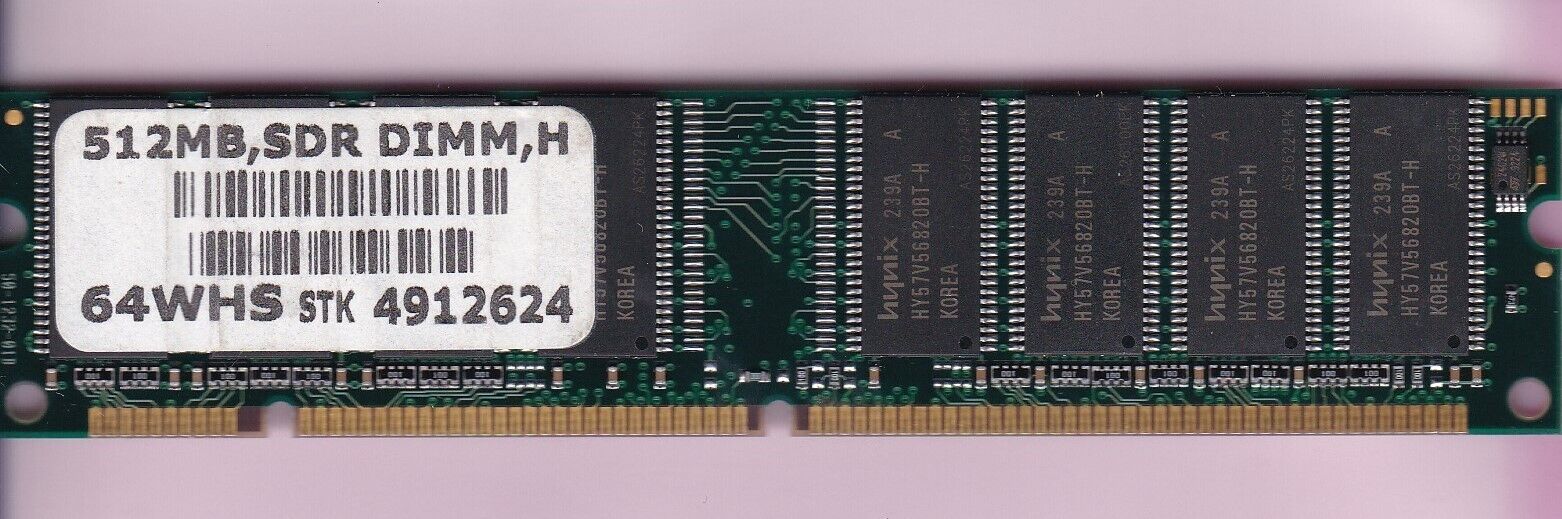512MB 1x512MB PC-133 PNY 64WHS 64Mx64 PC133 HYNIX Desktop SDRAM Memory Stick