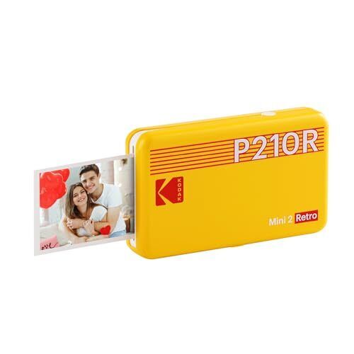 KODAK Mini 2 Retro Portable Photo Printer (5,3x8,6cm) + 8 sheets, Yellow