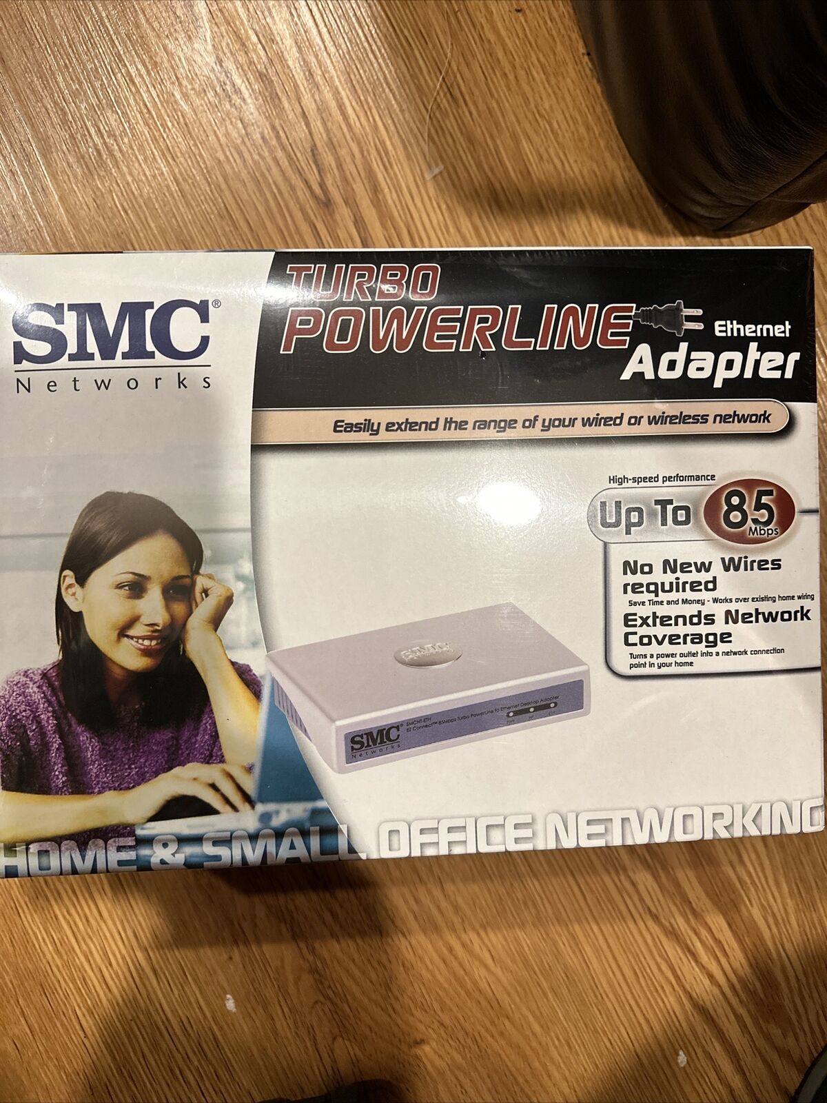 SMC Networks Turbo Powerline EZ Connect Ethernet Adapter SMCHT-ETH to 85 MBPS 