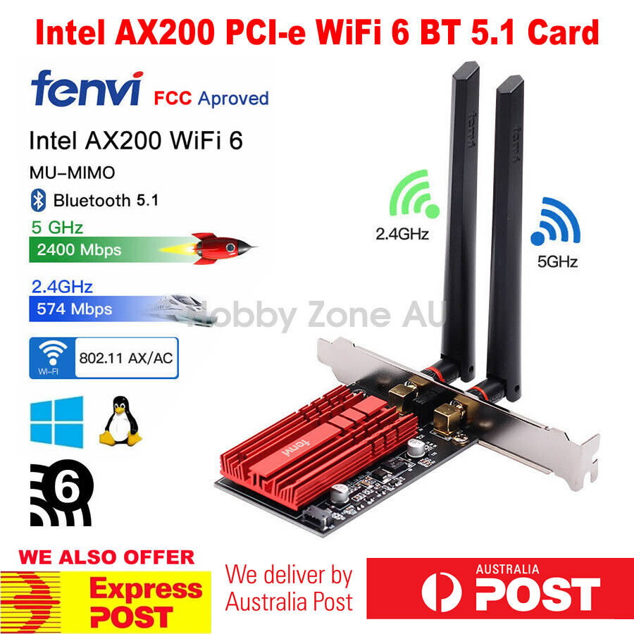 3000Mbps Intel AX200 Card WiFi 6 802.11ax PCI-E Wireless Adapter Bluetooth 5.1