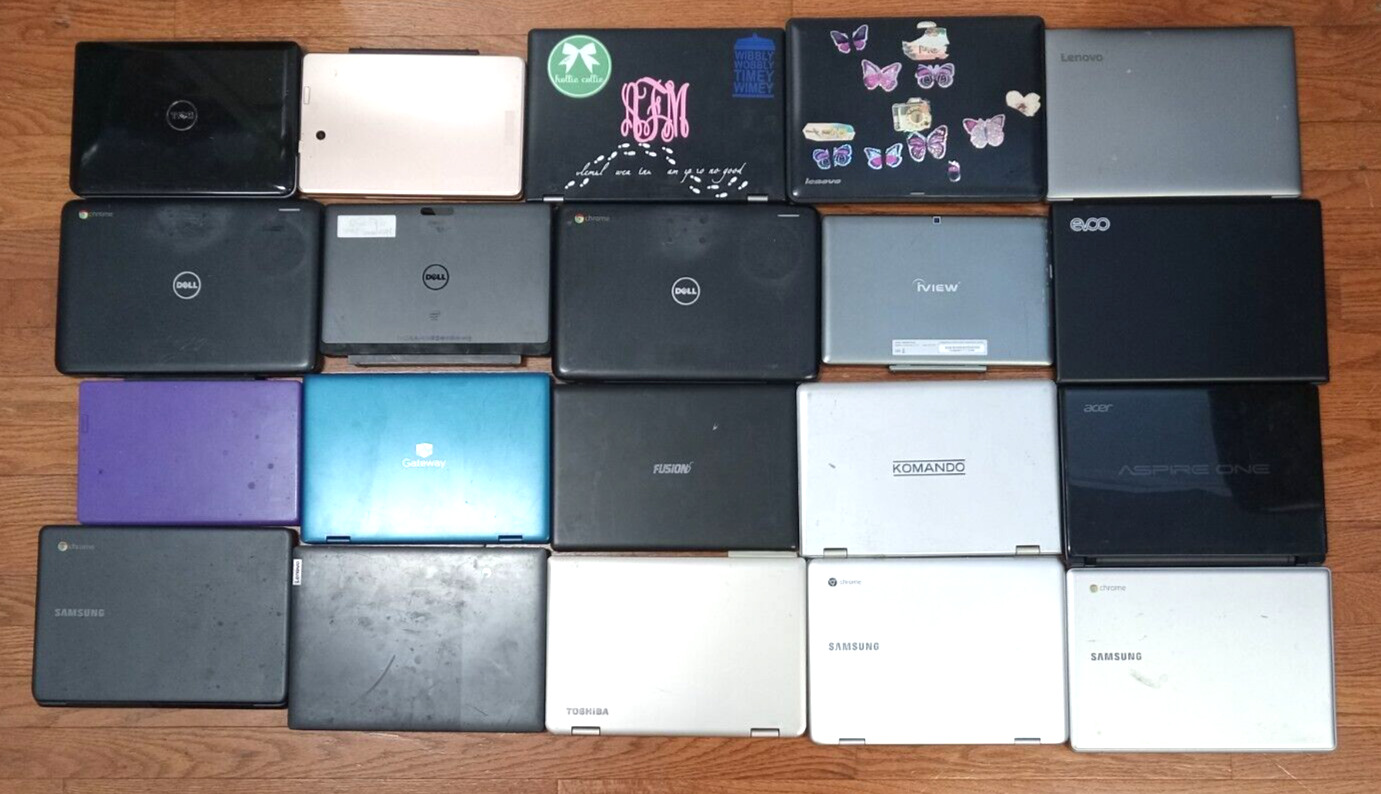 Lot of 20 Broken/Outdated Chromebooks & Netbooks For Parts / As-Is - READ DESC