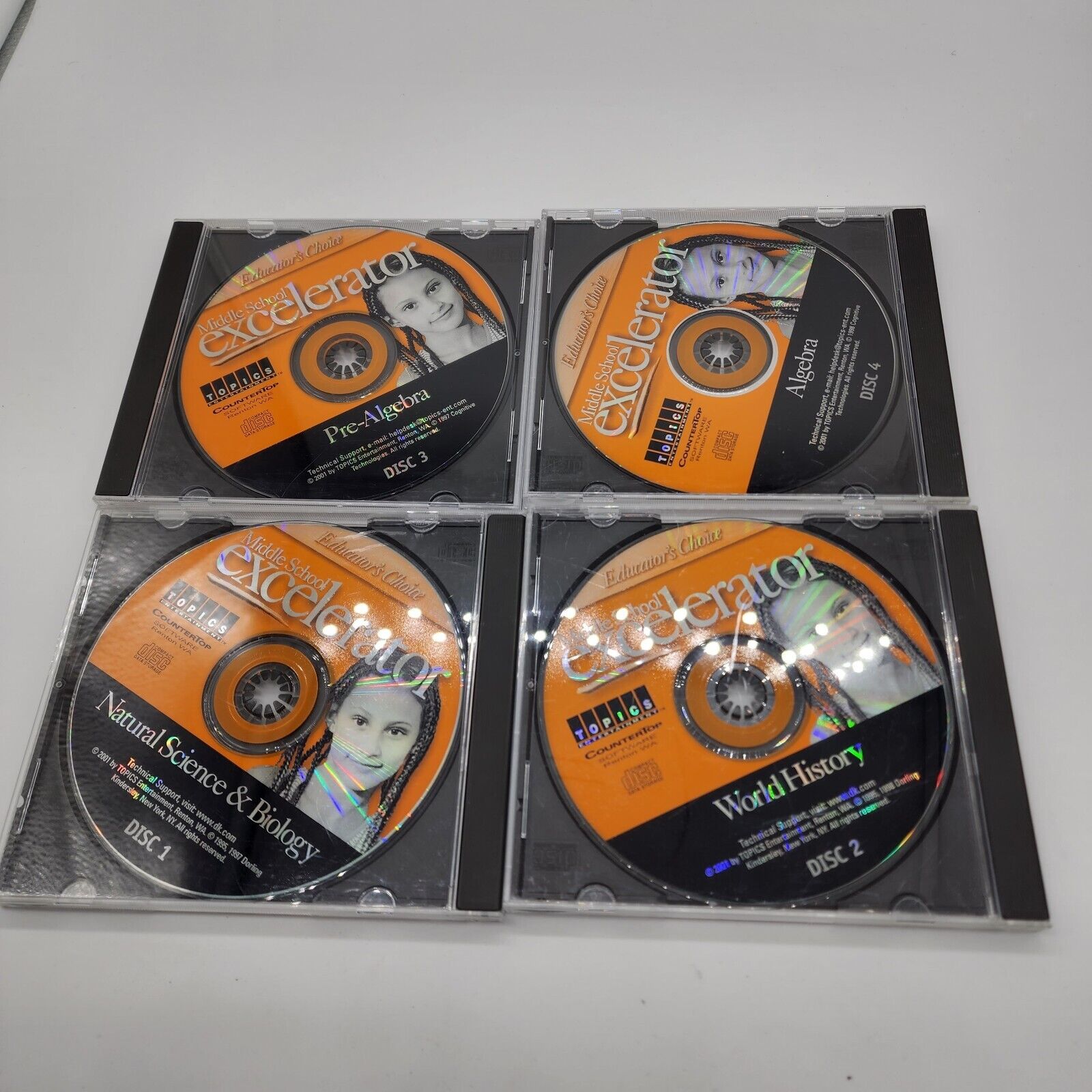 Lot of 4 Vintage Middle School Excelerator (PC, 2001) Disc Only 4 discs