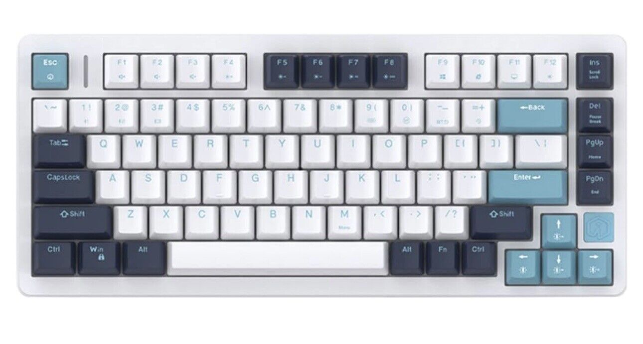 IROK FE75 Pro Mechanical Keyboard, Hot Swap, Wireless/BT, TKL 75% RGB white/blue
