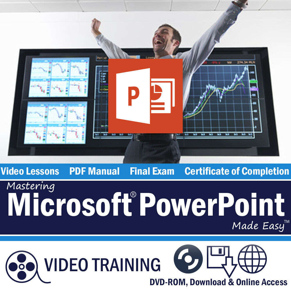 Learn Microsoft POWERPOINT 2013 & 2010 Training Tutorial DVD-ROM Course 6 Hours
