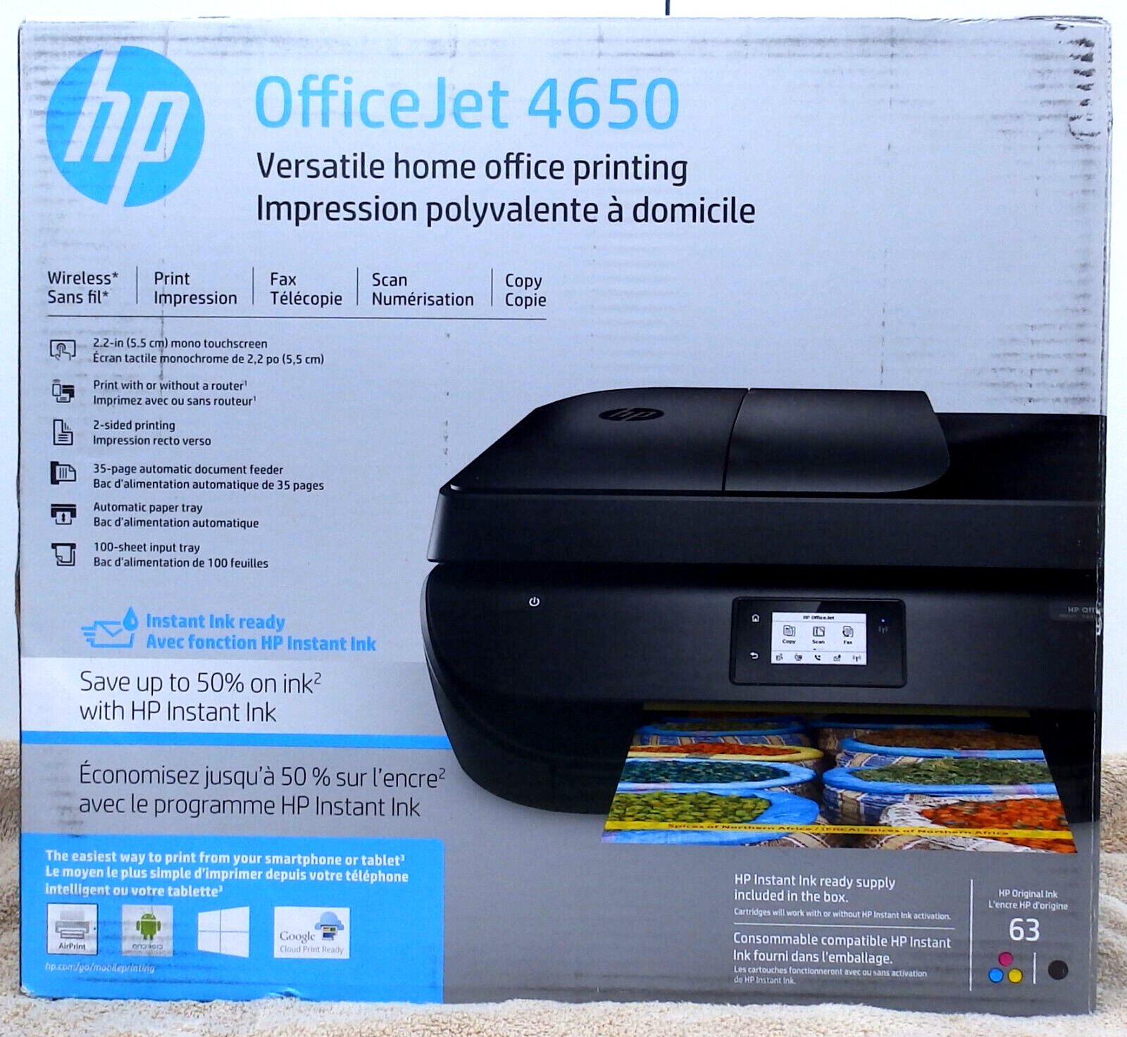 HP Officejet 4650 All-in-One Printer - BLACK - NEW SEALED