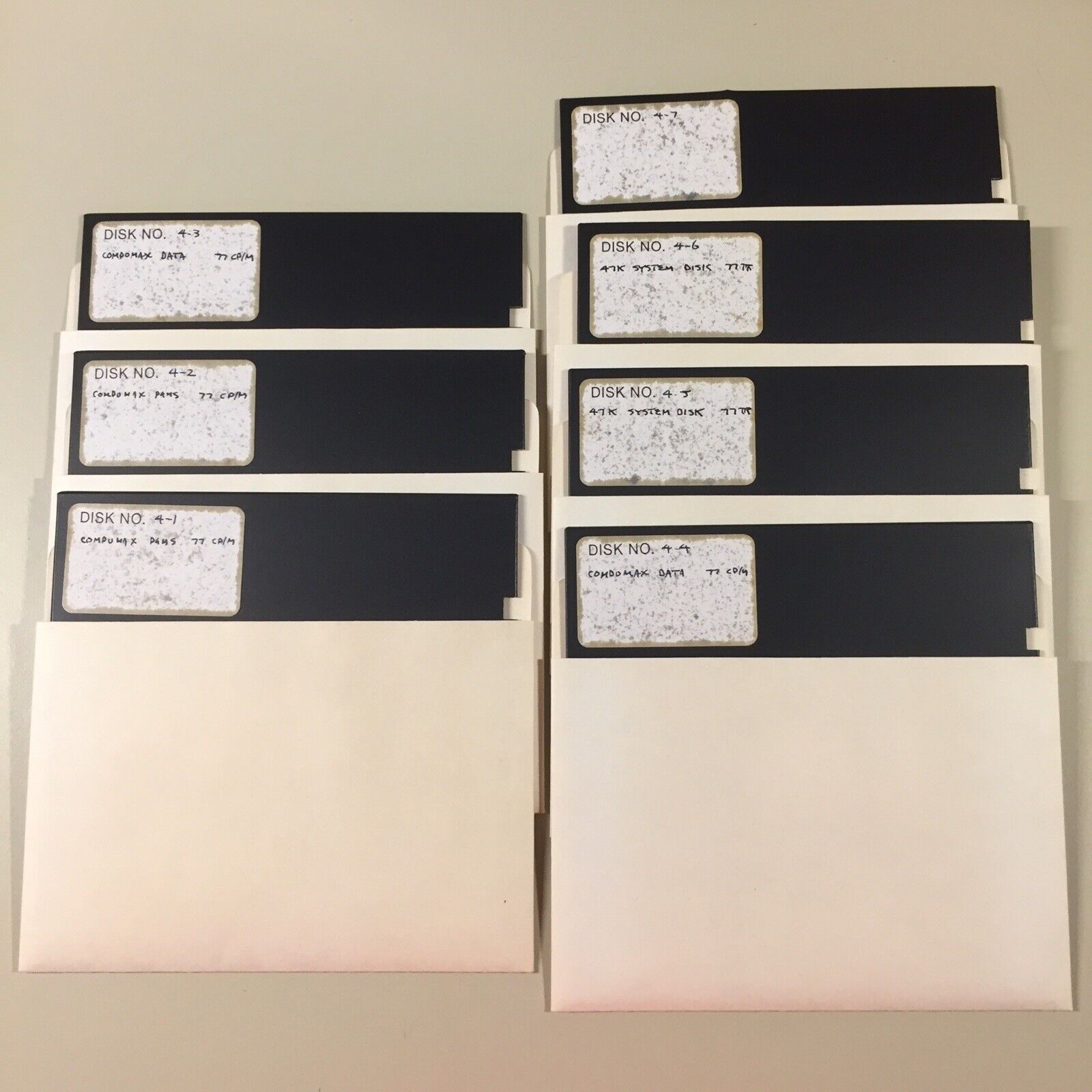 7 Vintage COMPUMAX PAMS CP/M System Data 5.25” Floppy Disks VHTF