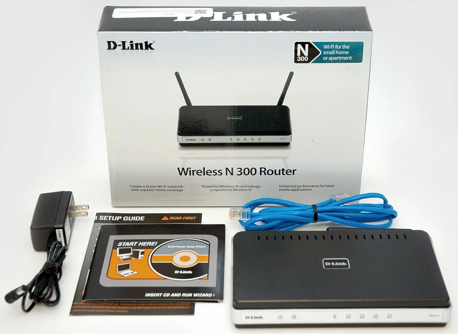D-Link DIR-615 Wireless-N 300 Wifi Router 4 Port 10/100 Networking N300 unit -A-