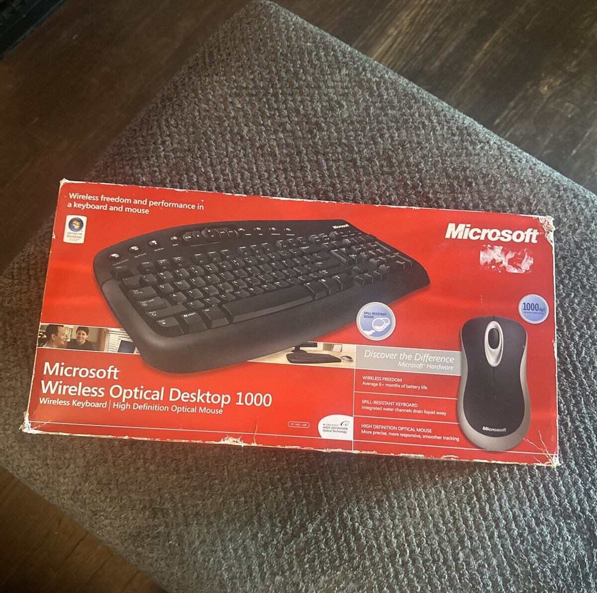 Microsoft Wireless Optical Desktop 1000 Standard Keyboard + Mouse  NEW Open Box