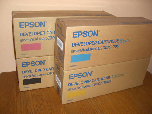 4 Original Toner Epson Aculaser C900 C1900/S050100 S050097 -S050099 Cartridges