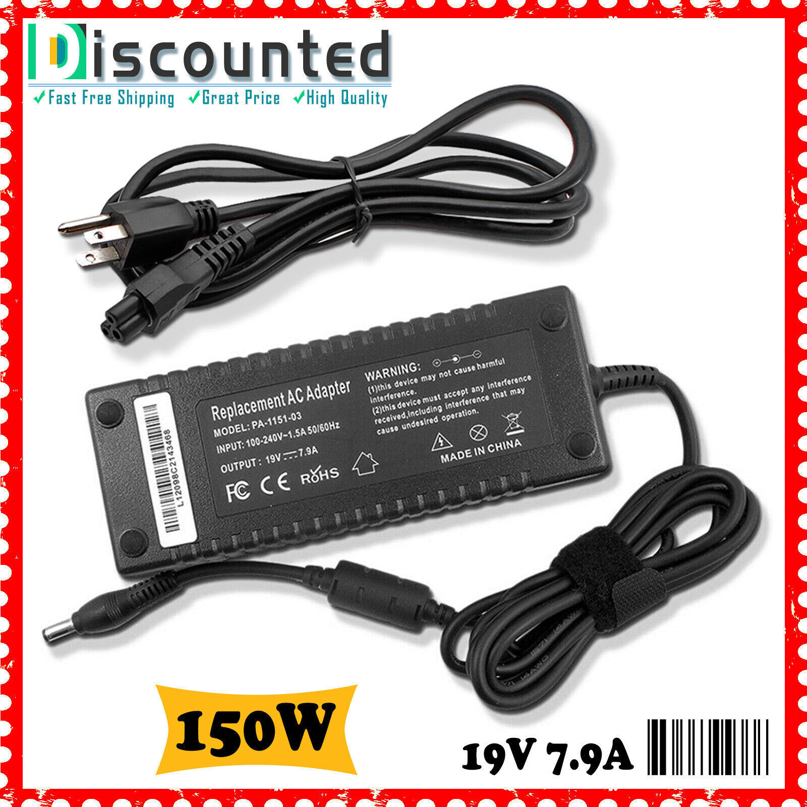 150W AC Power Supply Adapter Charger For MSI GS70 Stealth 2PE-i71611 Notebook