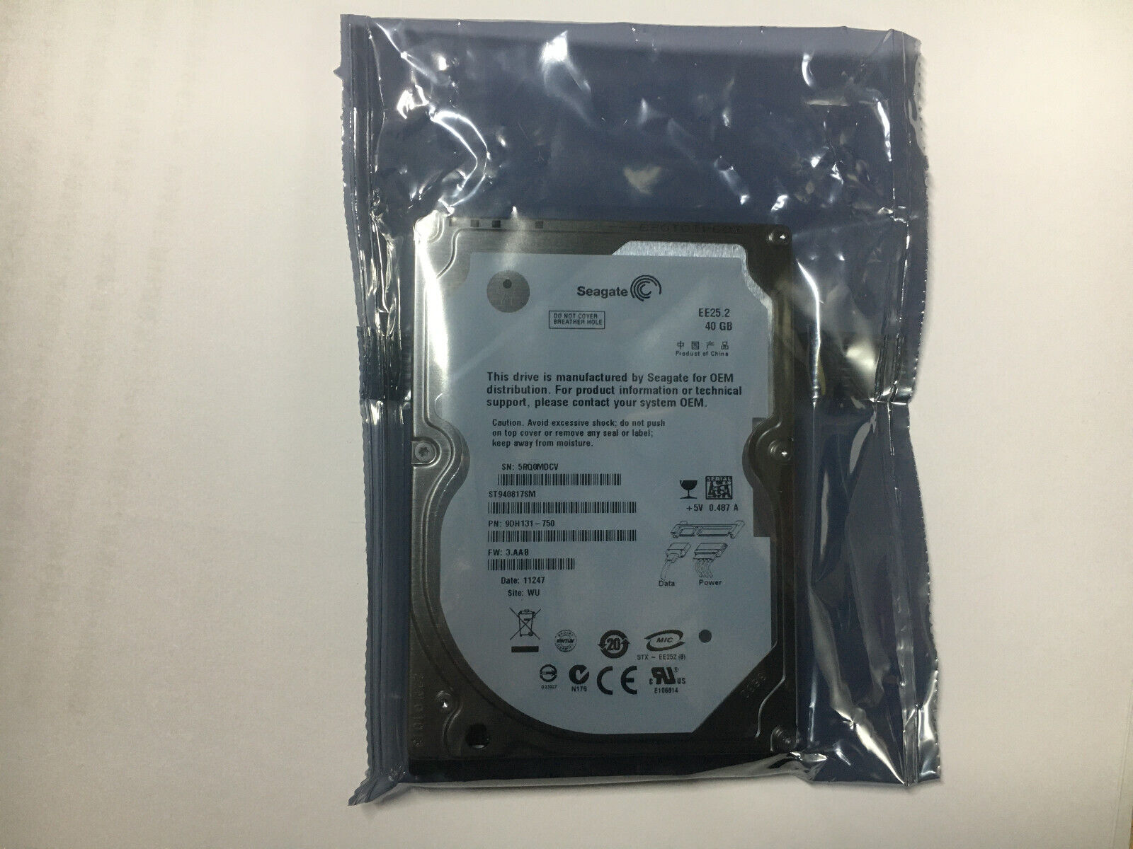 Seagate EE25.2 Vehicle-mounted hard disk drive ST940817SM 40GB 5400RPM 2.5\
