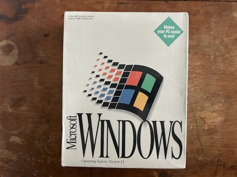 Original Vintage Microsoft Windows 3.1 Operating System 3.5”