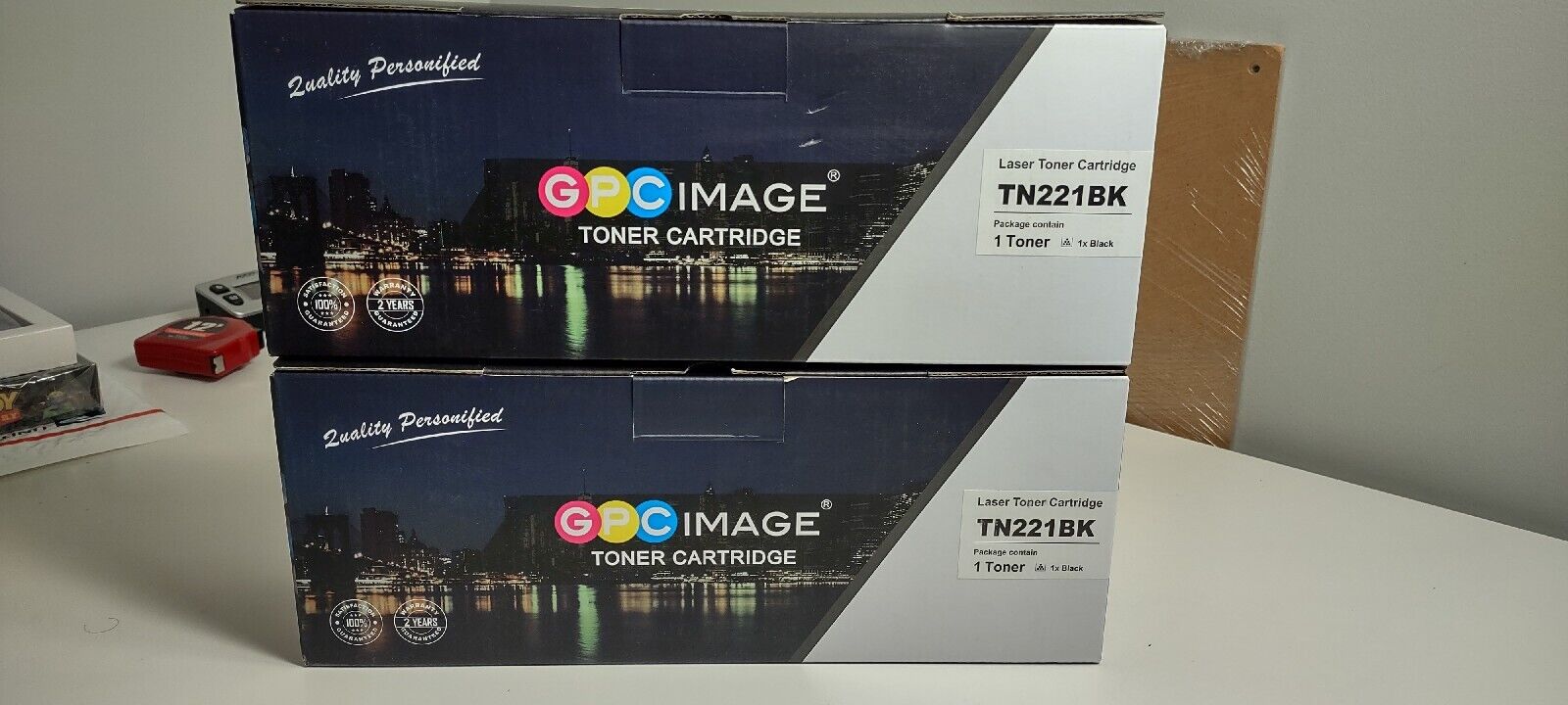 Two Brand New GPCIMAGE TN221BK Laser Toner Cartridges