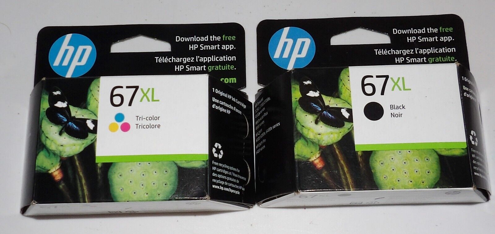 Genuine HP 67XL Black & Tri Color Ink Cartridges   Dated 2025 NEW 67 XL