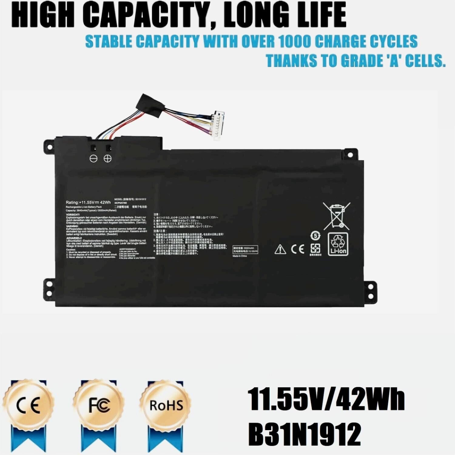 B31N1912 Battery for Asus VivoBook 14 E410MA L410MA E410KA E510MA 0B200-03680000