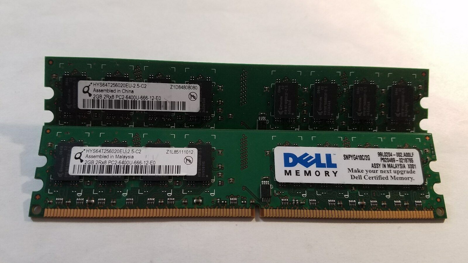 Qimonda 4GB(2X2GB) PC2-6400 DDR2-800MHz non-ECC Unbuffered CL6 240-Pin DIMM D-RK