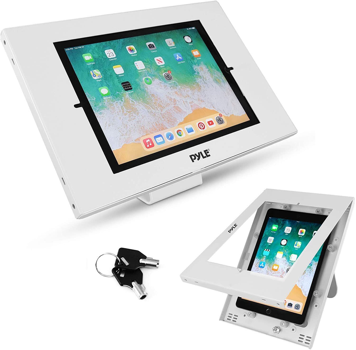 Pyle Anti Theft Tablet Security Stand - Wall / Table Mount Desktop Ipad Stand