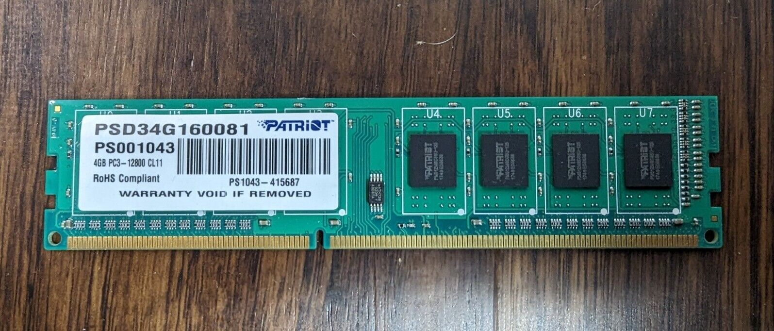 Patriot Signature 4GB DDR3 PC3-12800 (1600MHz) CL11 DIMM Memory Module
