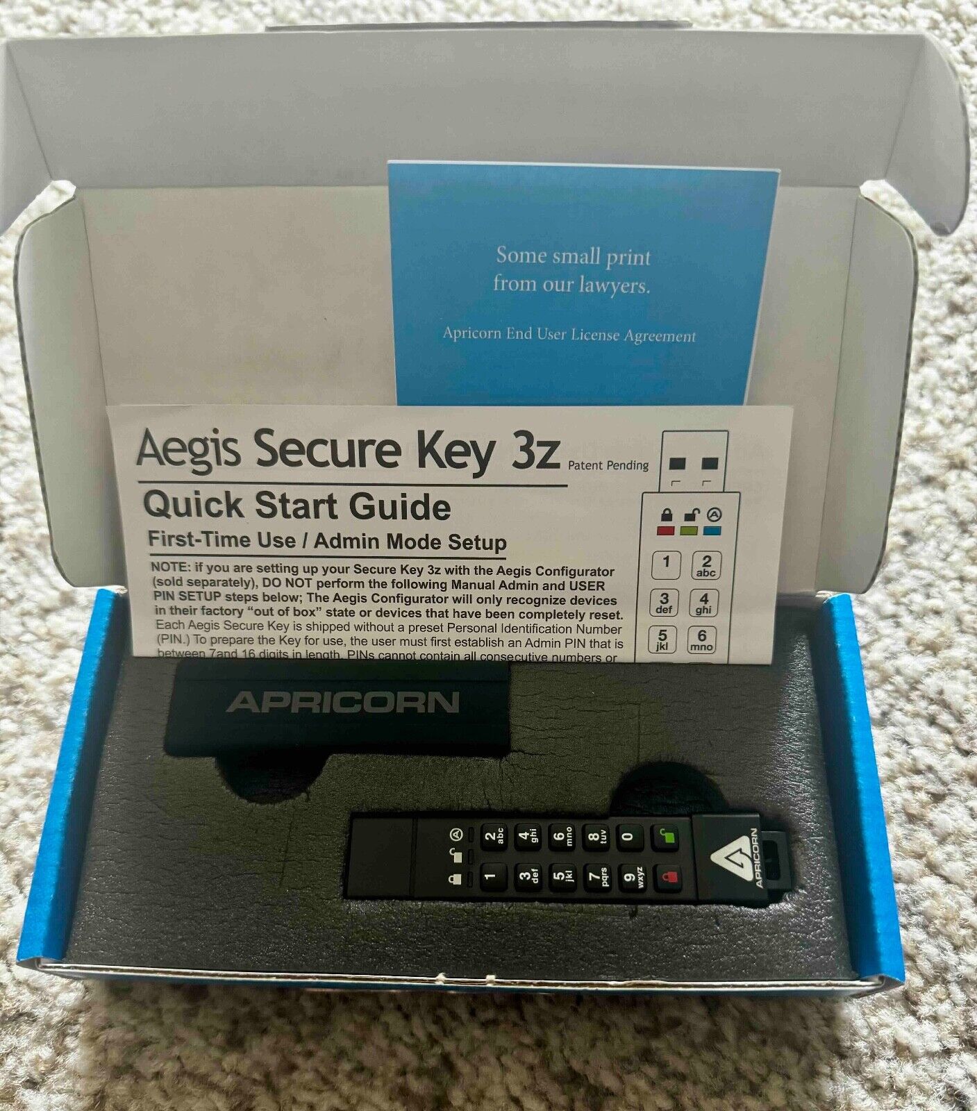Apricorn ASK3Z-32GB Aegis Secure Key 3z 32GB USB 3.0 Flash Drive