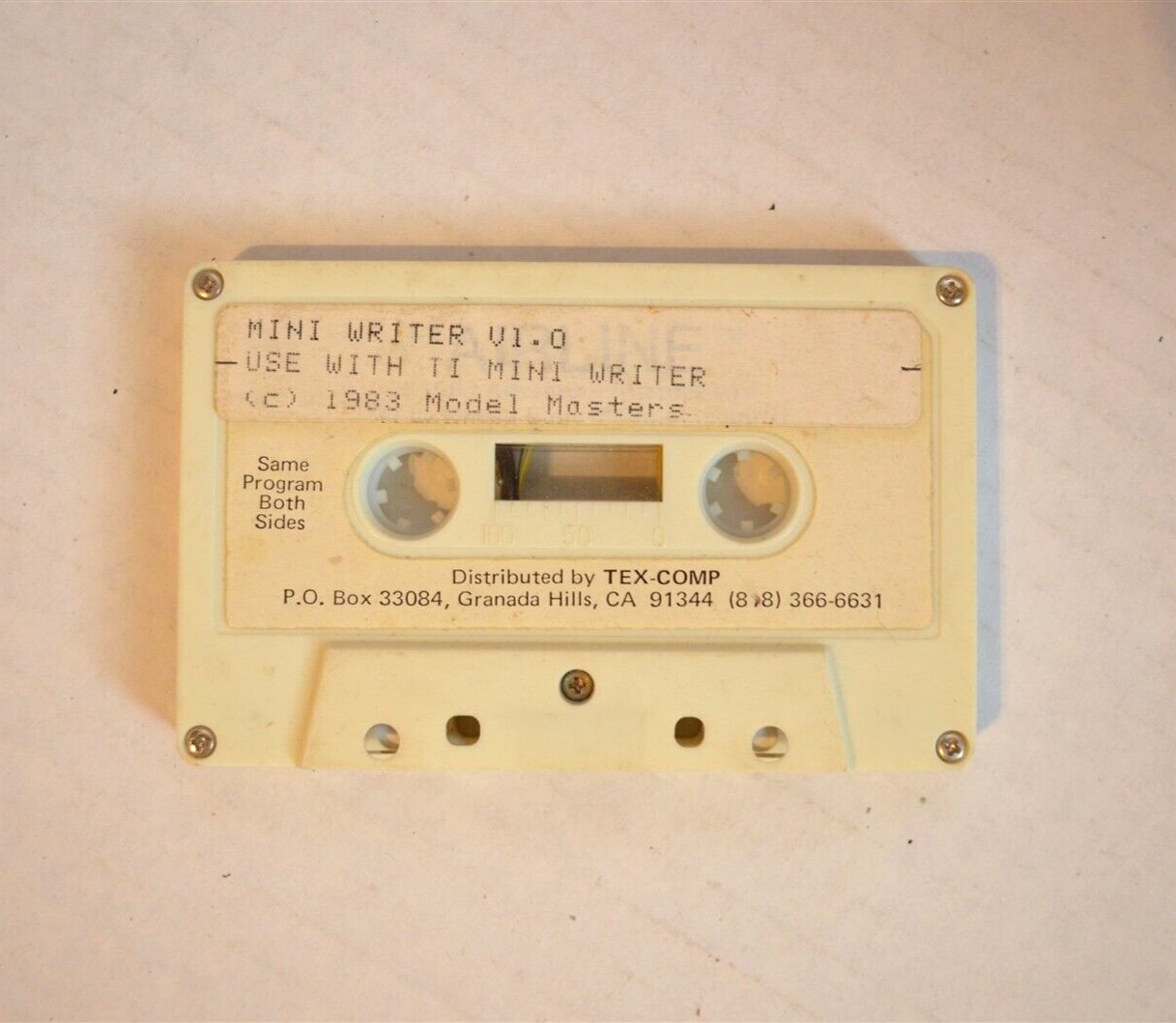 TI-99/4a Mini Writer V1.0 Cassette Software Cassette Only