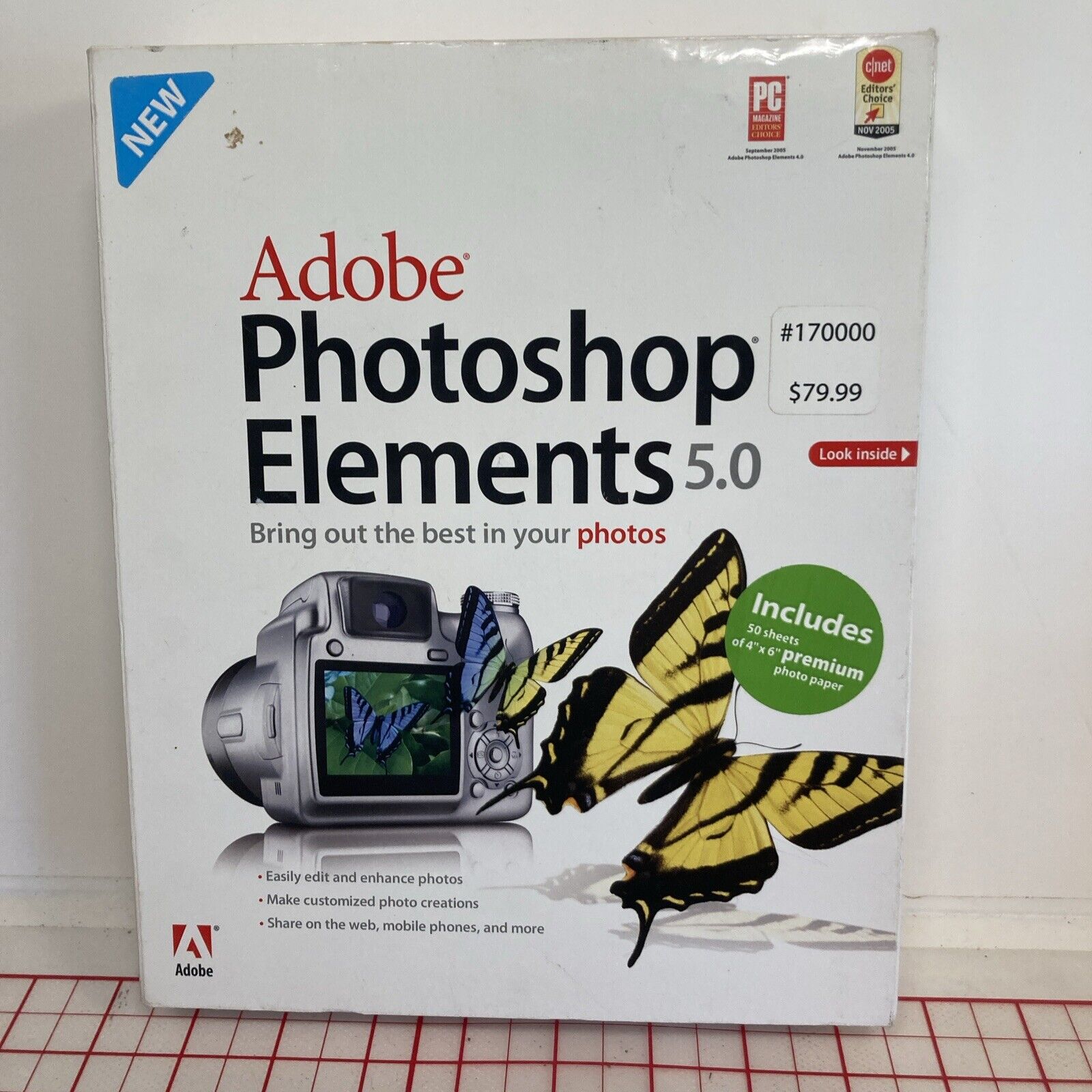 Adobe Photoshop Elements 5.0 for Windows XP w/ Serial Number Manual Boxed B25