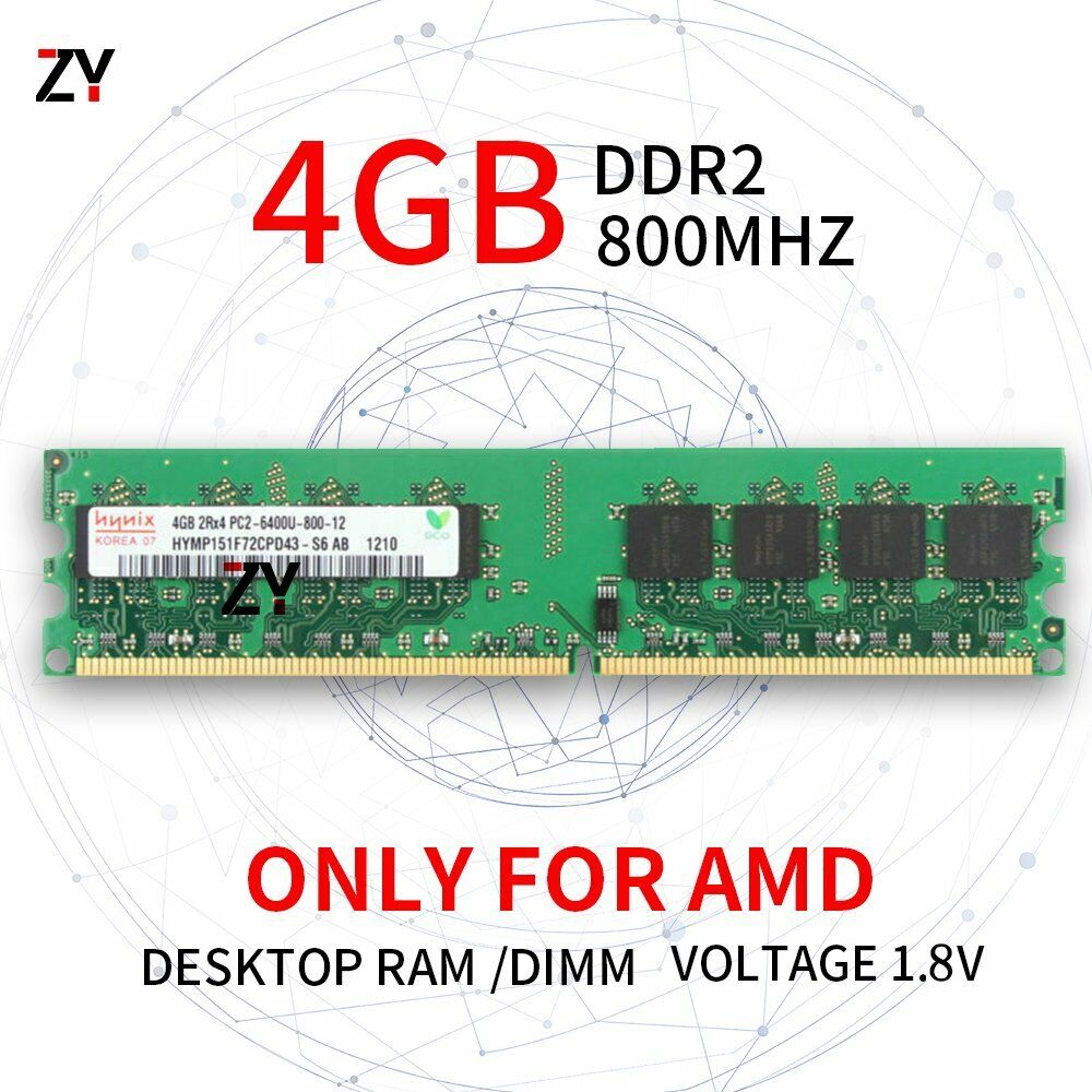 40GB 32GB 16GB 8GB 4GB DDR2 2Rx4 PC2-6400 800MHz AMD Desktop RAM For Hynix Lot