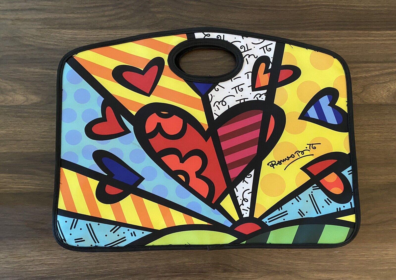 Romero Britto Large Colorful Graphic Print Laptop Sleeve Case