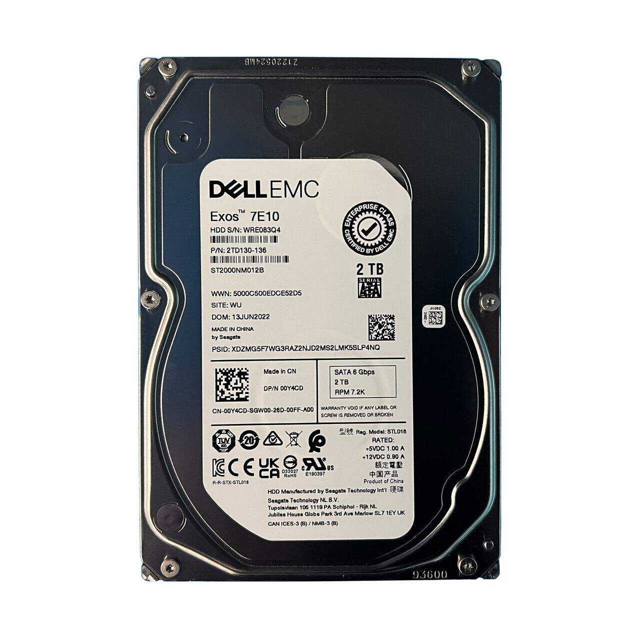 *New Pull* Dell 0Y4CD 2TB SATA 7.2K 6GB 3.5