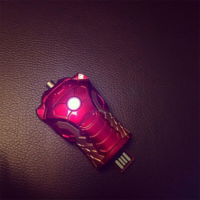 MCU Iron Man Armor Glove Arc Reactor 16G High-Speed USB Flash Disk w/ LED Light