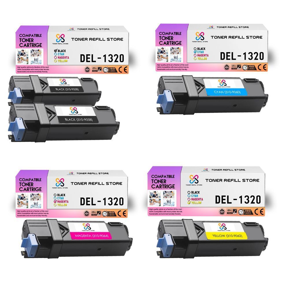 5Pk TRS 1320 BCYM Compatible for Dell 1320 1320C 1320CN Toner Cartridge