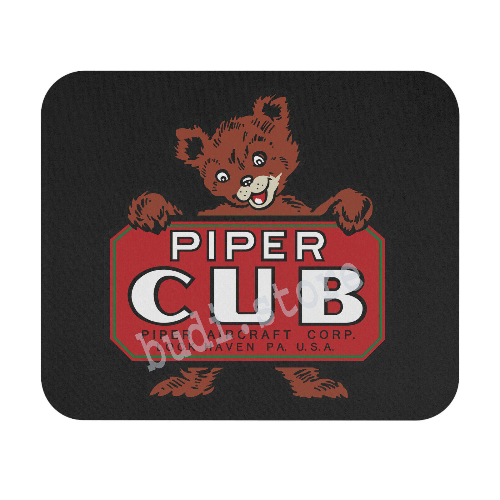 Piper Cub Aircraft Airplane Logo Black Mousepad Desk Mat Gaming Mouse Pad