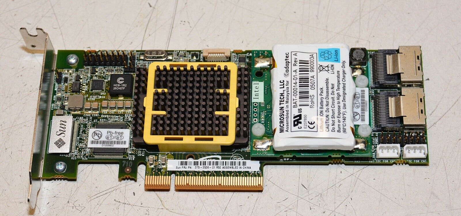 Sun 375-3536-01 R50 StorageTek 8-Port SAS PCI-E  Raid Controller Card & Battery