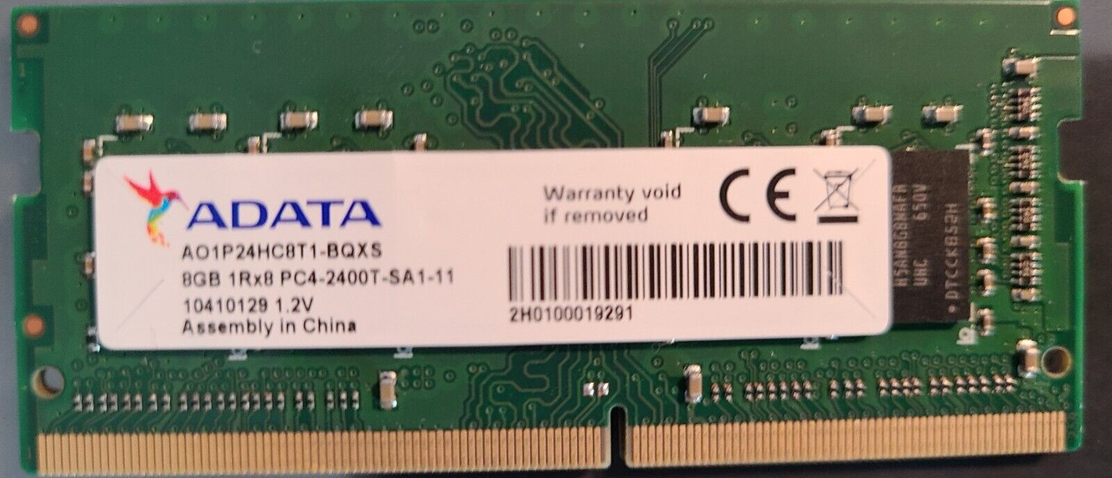  ADATA AO1P24HC8T1-BQXS 8GB DDR4 260pin SODIMM 2400MHz - Used, Test GOOD 