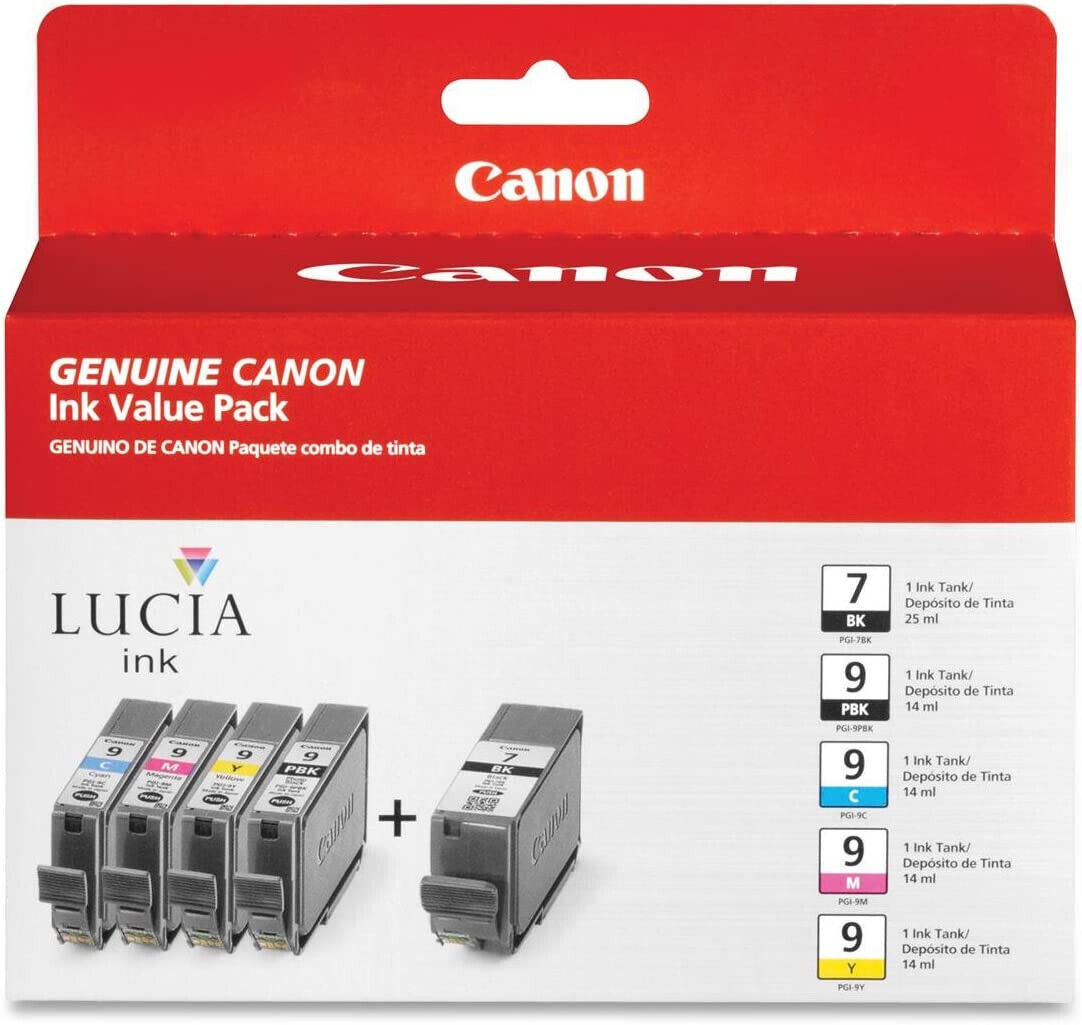 Genuine Canon PGI-7 PGI-9 Ink Cartridge 5 Pack for PIXMA MX7600 iX7000