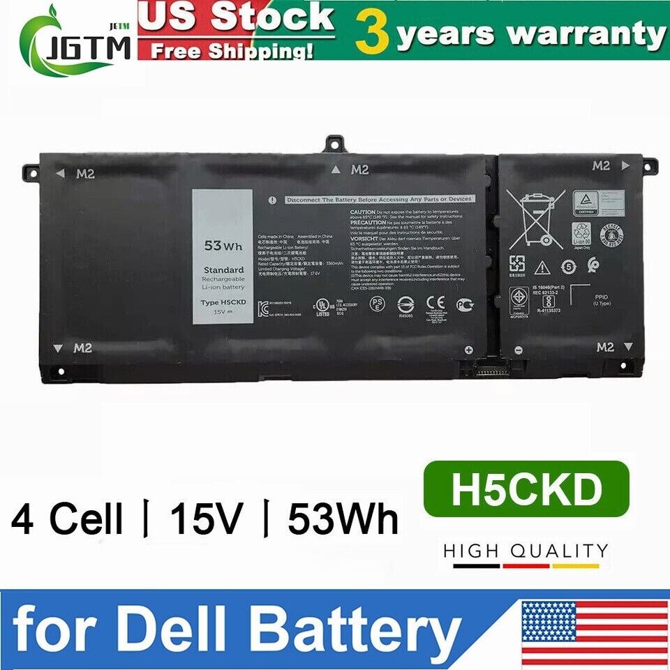 H5CKD Battery For Dell Inspiron 7300 7306 7500 7506 Latitude 3410 3510 US New